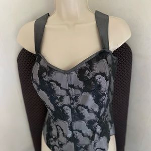Black & Grey Bustier with design faces of Clark Gable& Viviane Leigh.